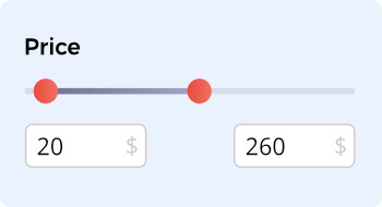 price range slider for online stores