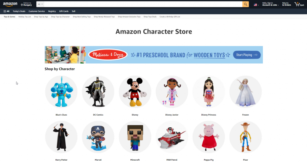 Collection Based Merchandising Example by Amazon