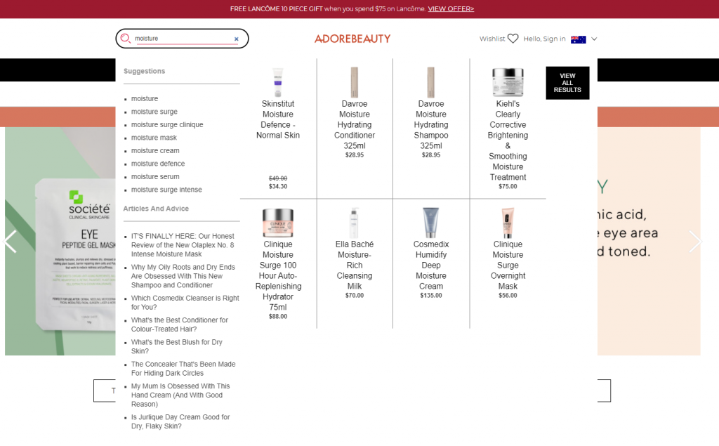 Search AutoComplete as Site-Search Merchandising Example

