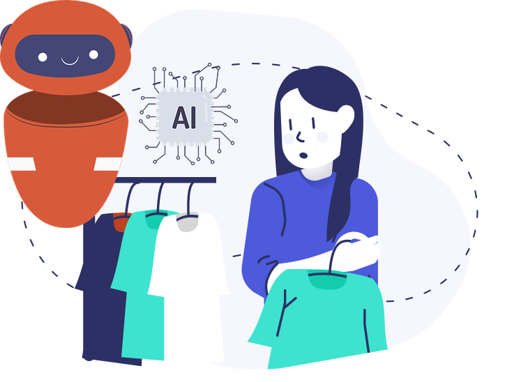 AÍ Agent fashion shopping illustration