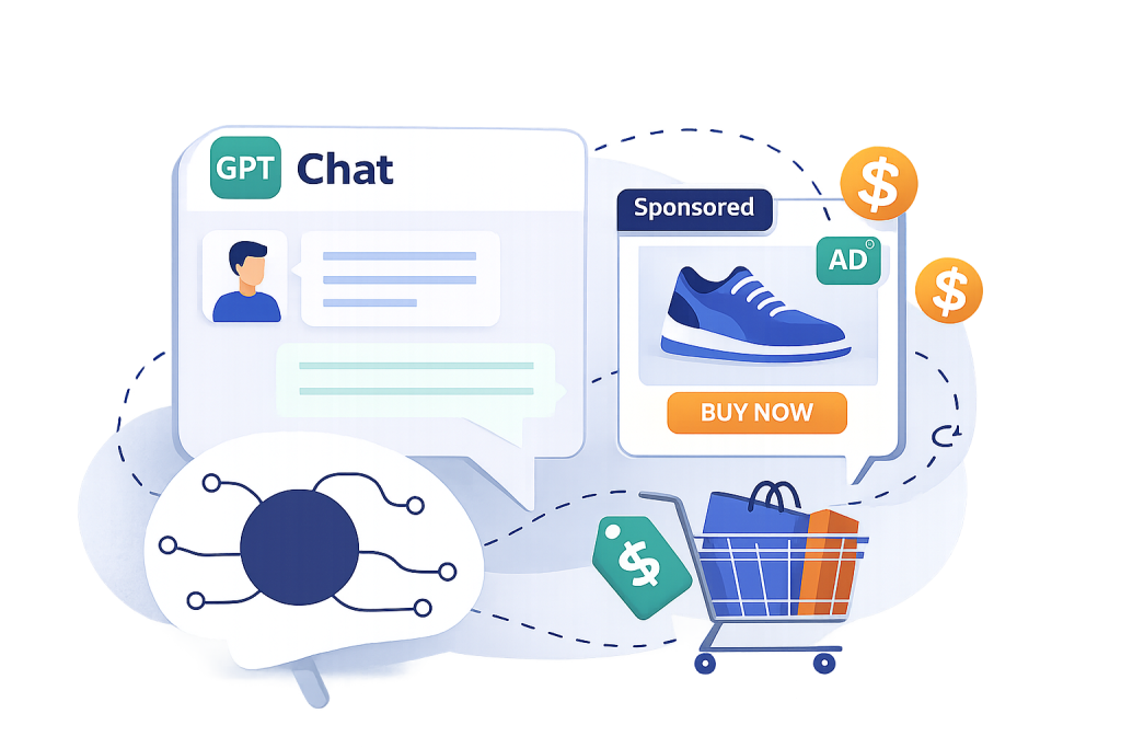 ChatGPT ads descriptive illustration